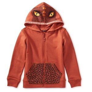 Tea Collection Dragon Head Hoodie, Copper, Size 14